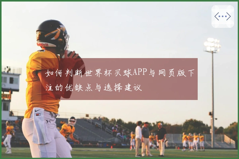 如何判断世界杯买球APP与网页版下注的优缺点与选择建议